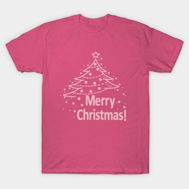 merry christmas tree - pink T-Shirt by persa